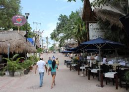 Outdoor restaurants at Playa Del Carmen